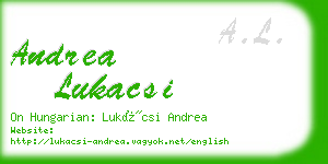 andrea lukacsi business card